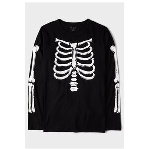 The Children's Place Adult Matching Skeleton Graphic Tee BUNDLE- Size L & S